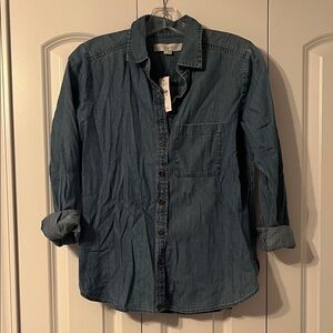 LOFT Casual Denim Button Down Shirt